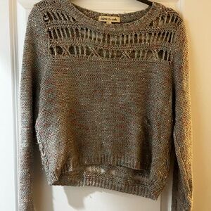 Multicolor sweater with knit back